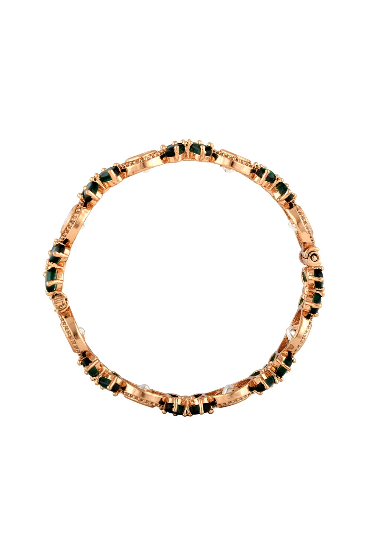 Gold Finish Semi Precious Stone Bangle