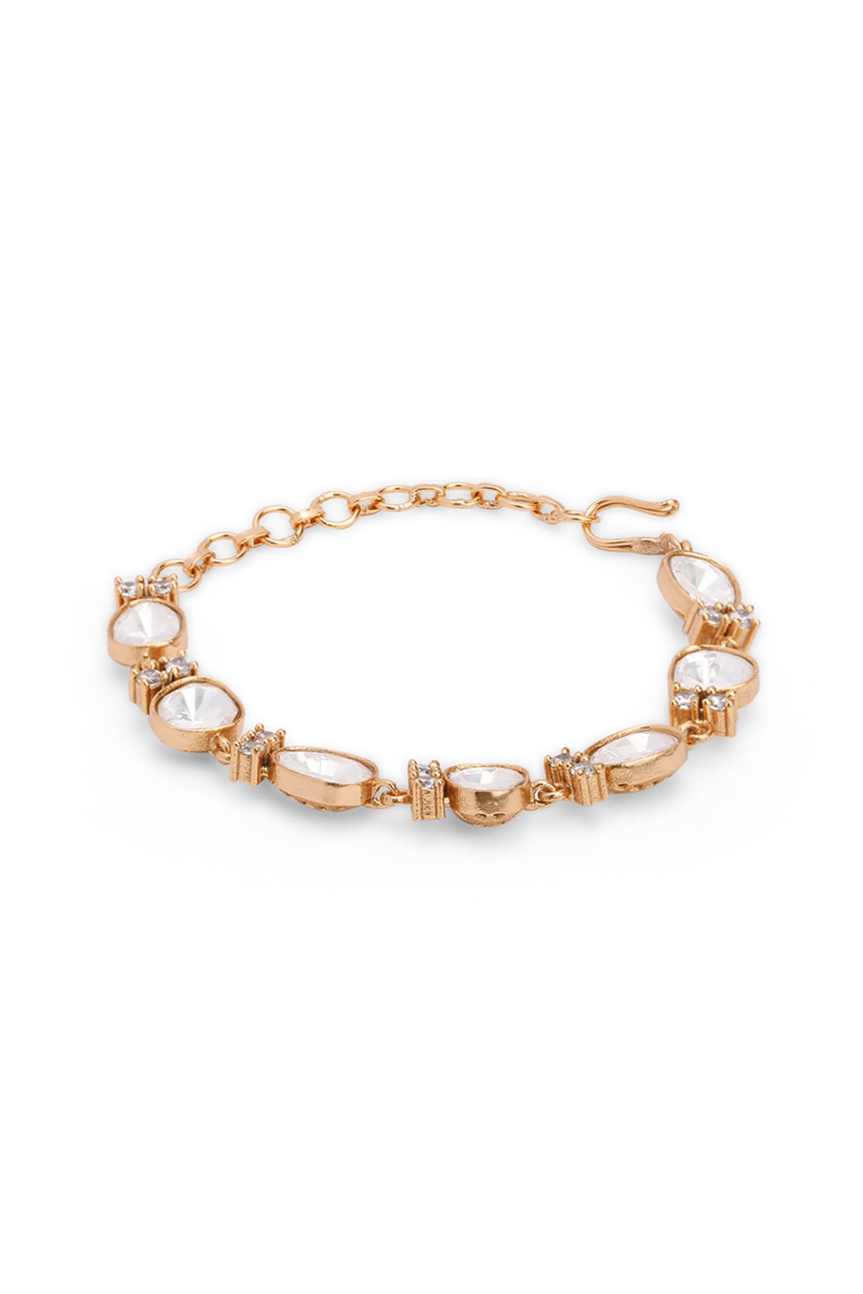 Gold Plated Polki Diamond Bracelet