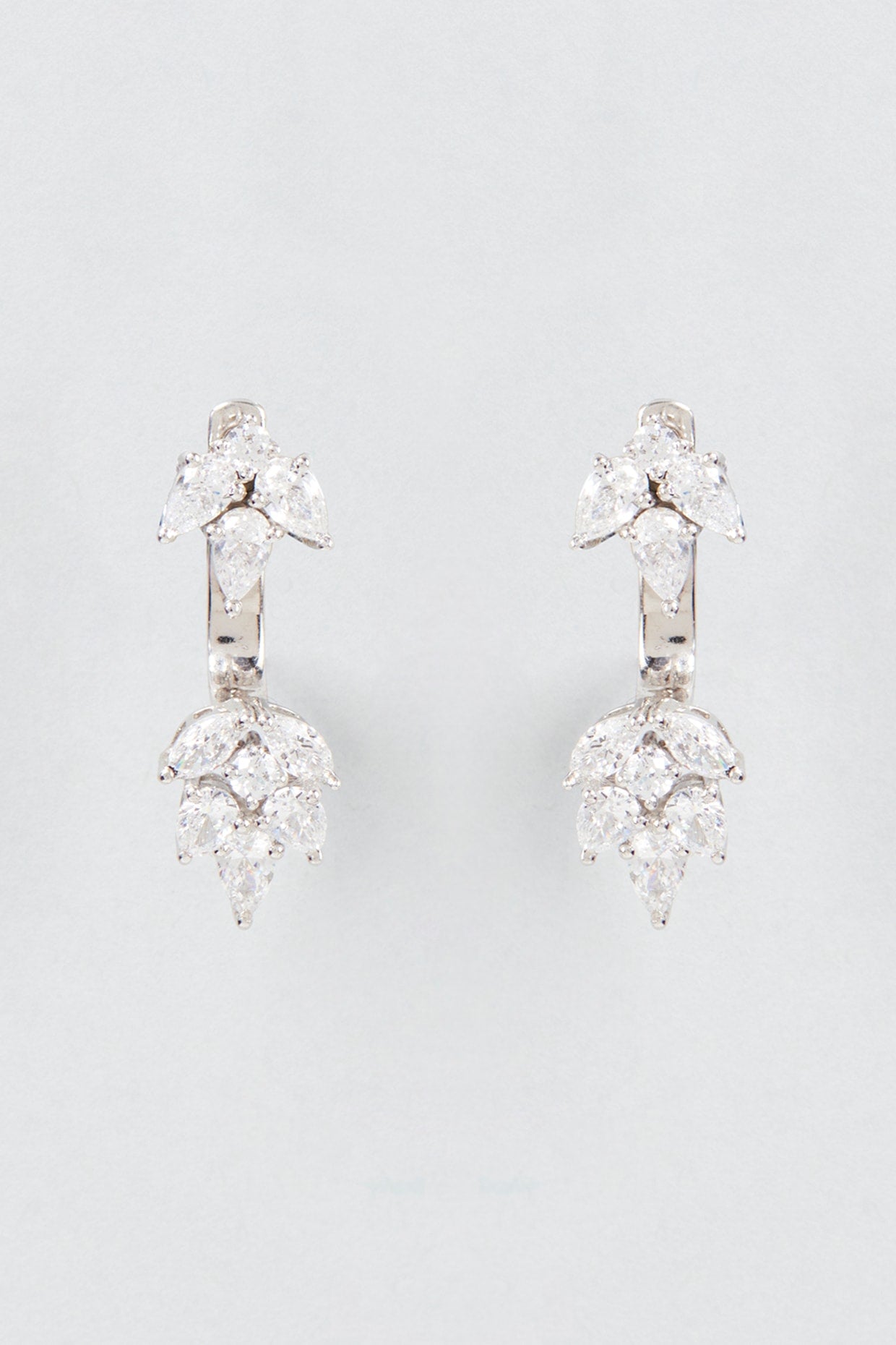 White Finish Swarovski Zirconia Dangler Earrings In Sterling Silver