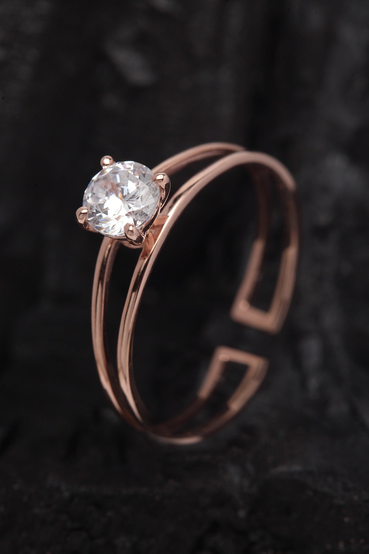 Rose Gold Finish Adjustable Ring