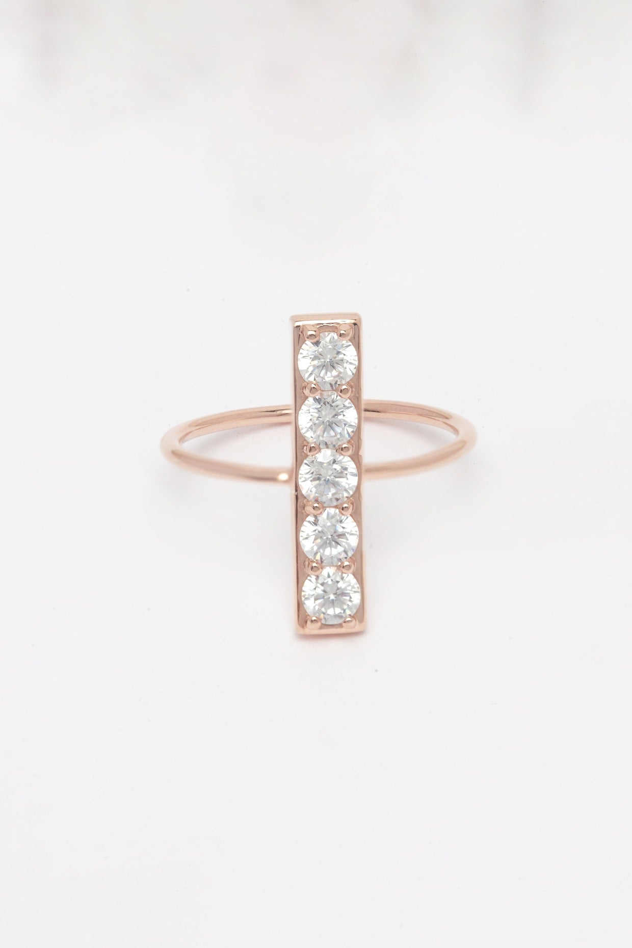 Rose Gold Finish CZ Adjustable Ring