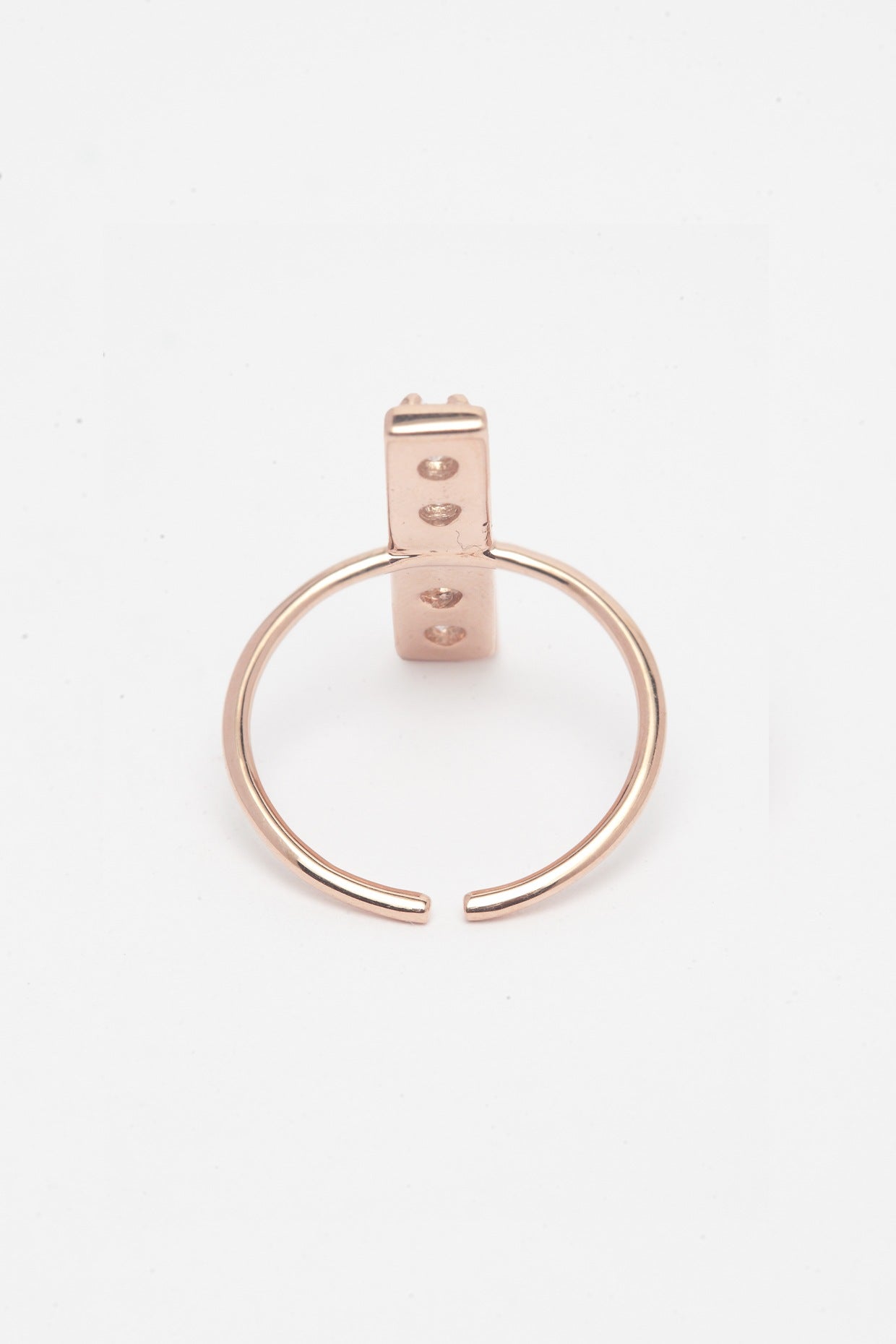 Rose Gold Finish CZ Adjustable Ring