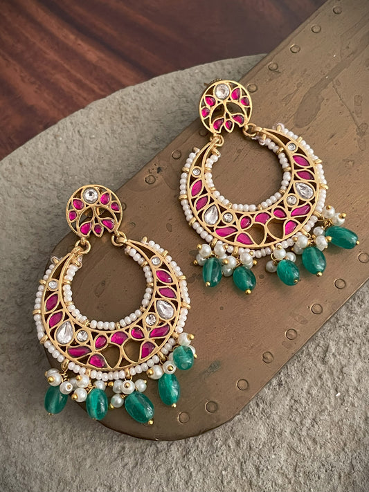 Jadau Polki Chaandbaali Earrings