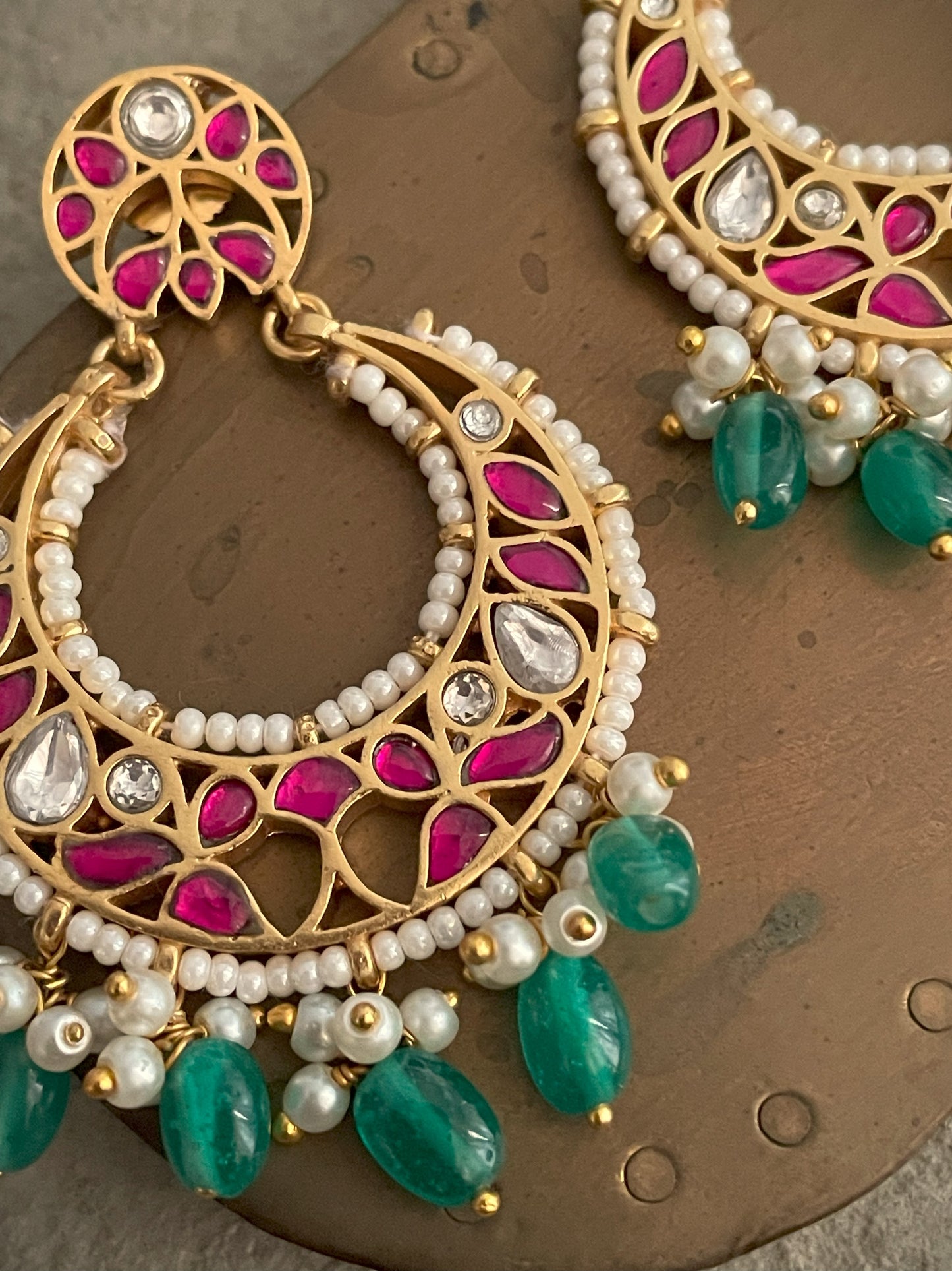 Jadau Polki Chaandbaali Earrings