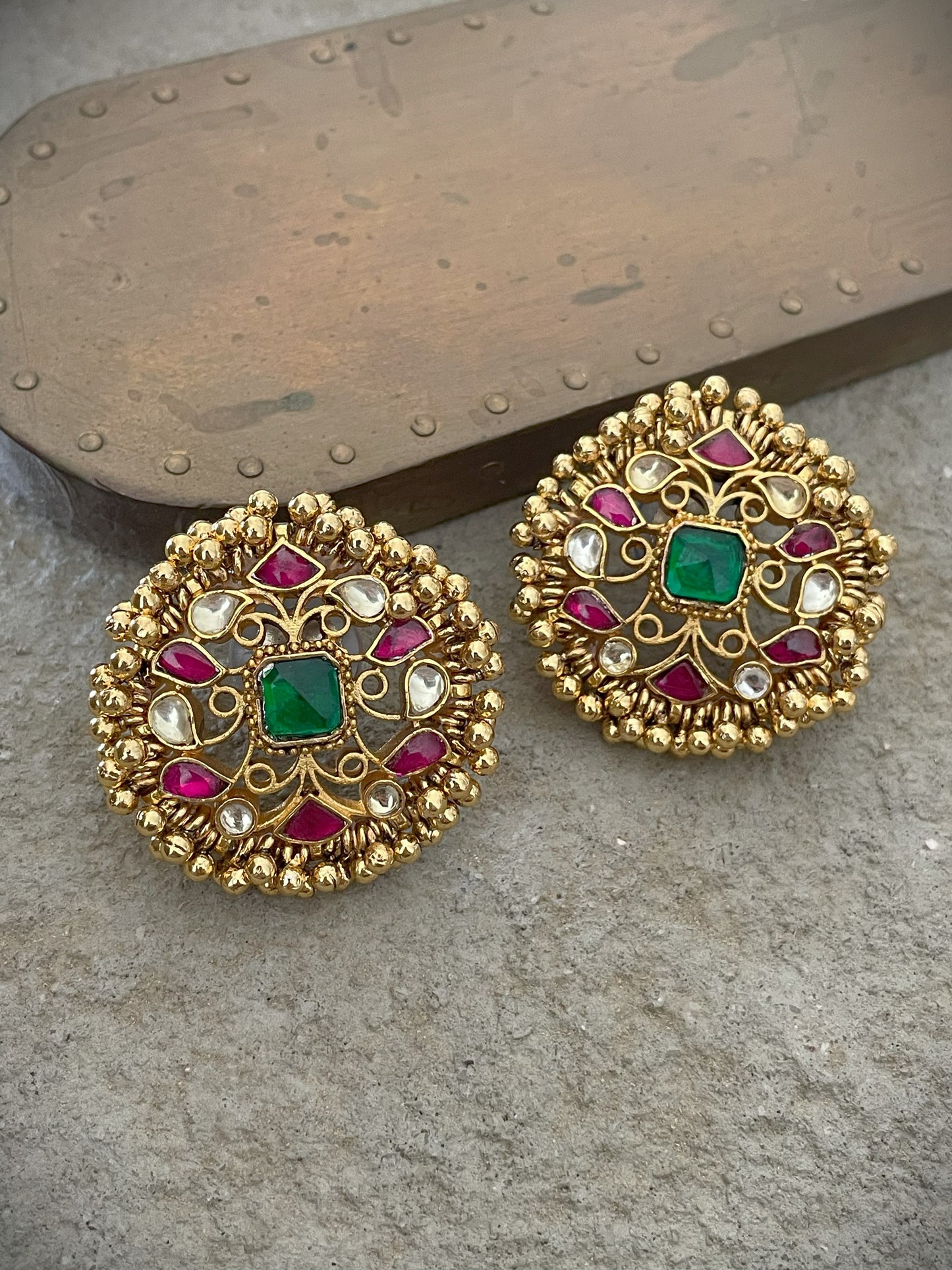 Jadau Polki Ear Studs