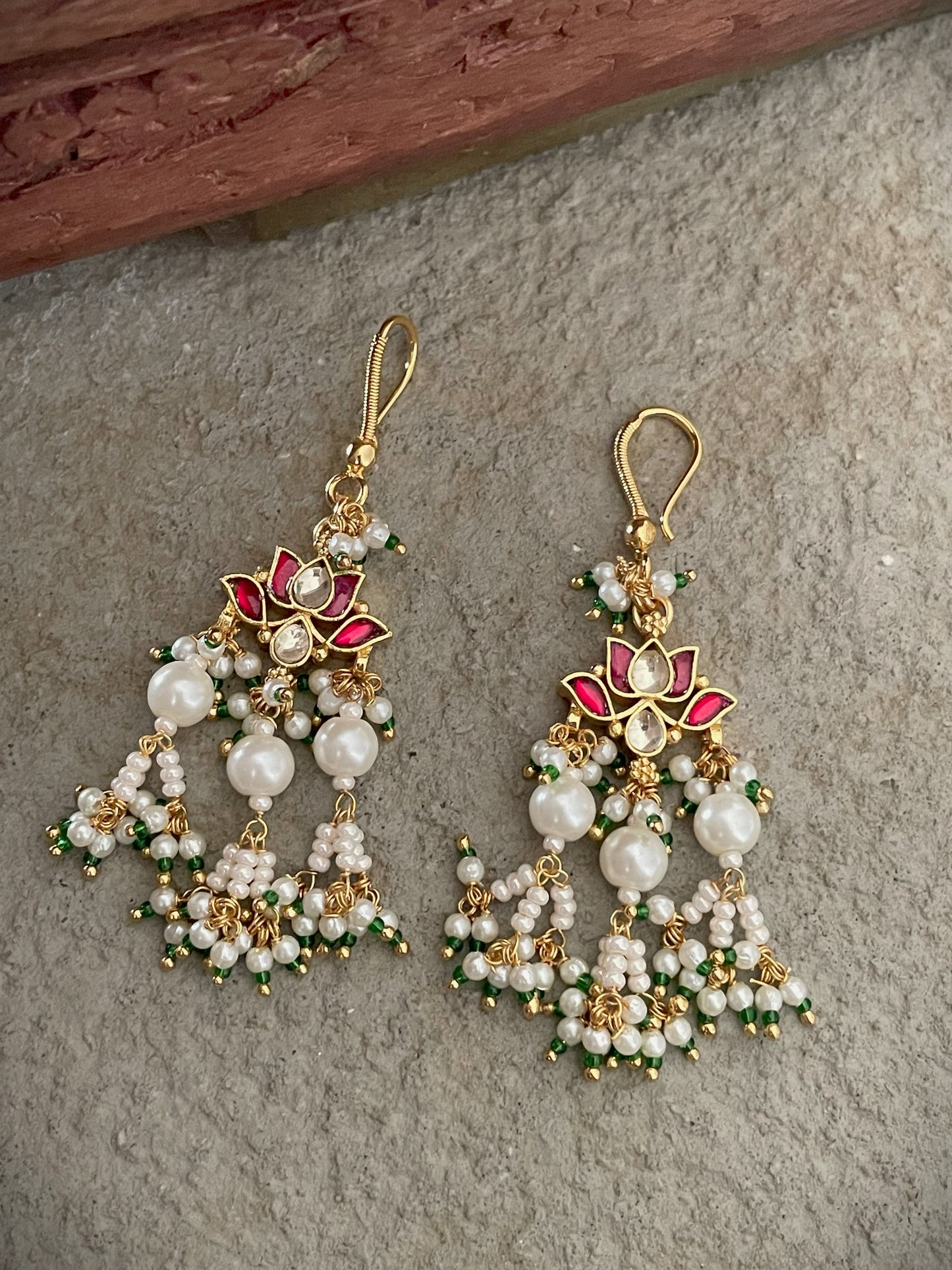 Jadau Polki Delicate Earrings