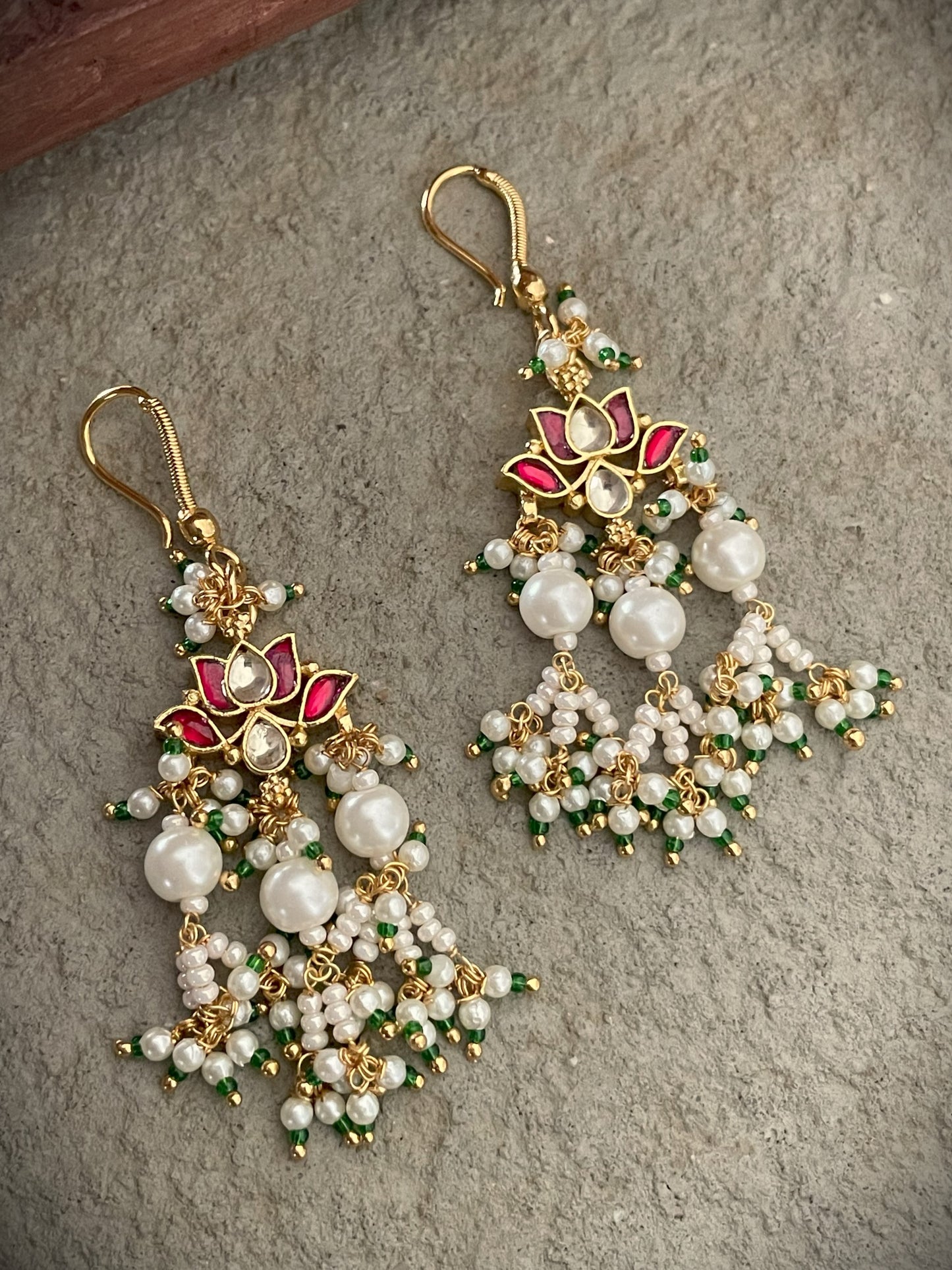 Jadau Polki Delicate Earrings