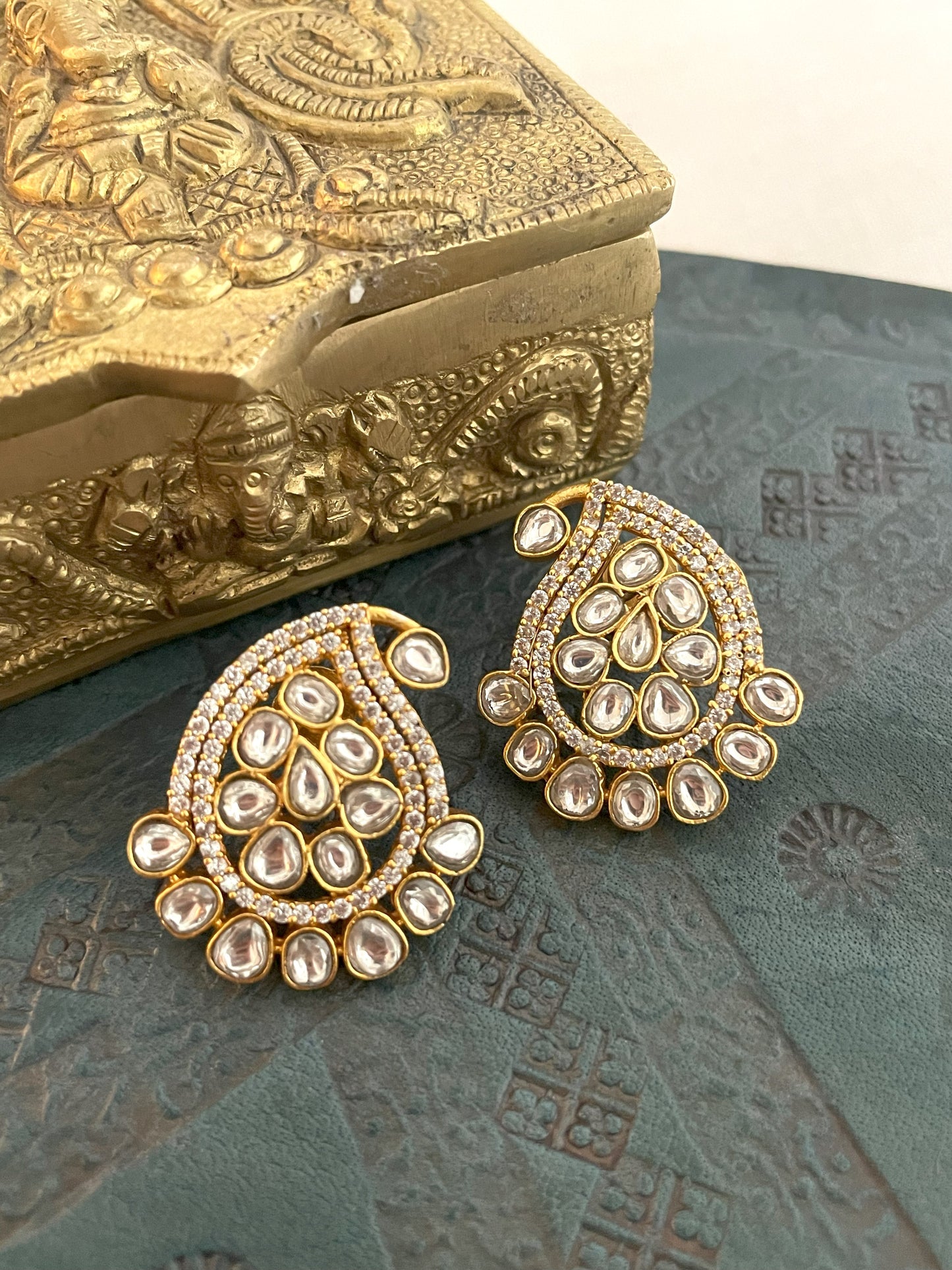 Kundan Paisley Studs