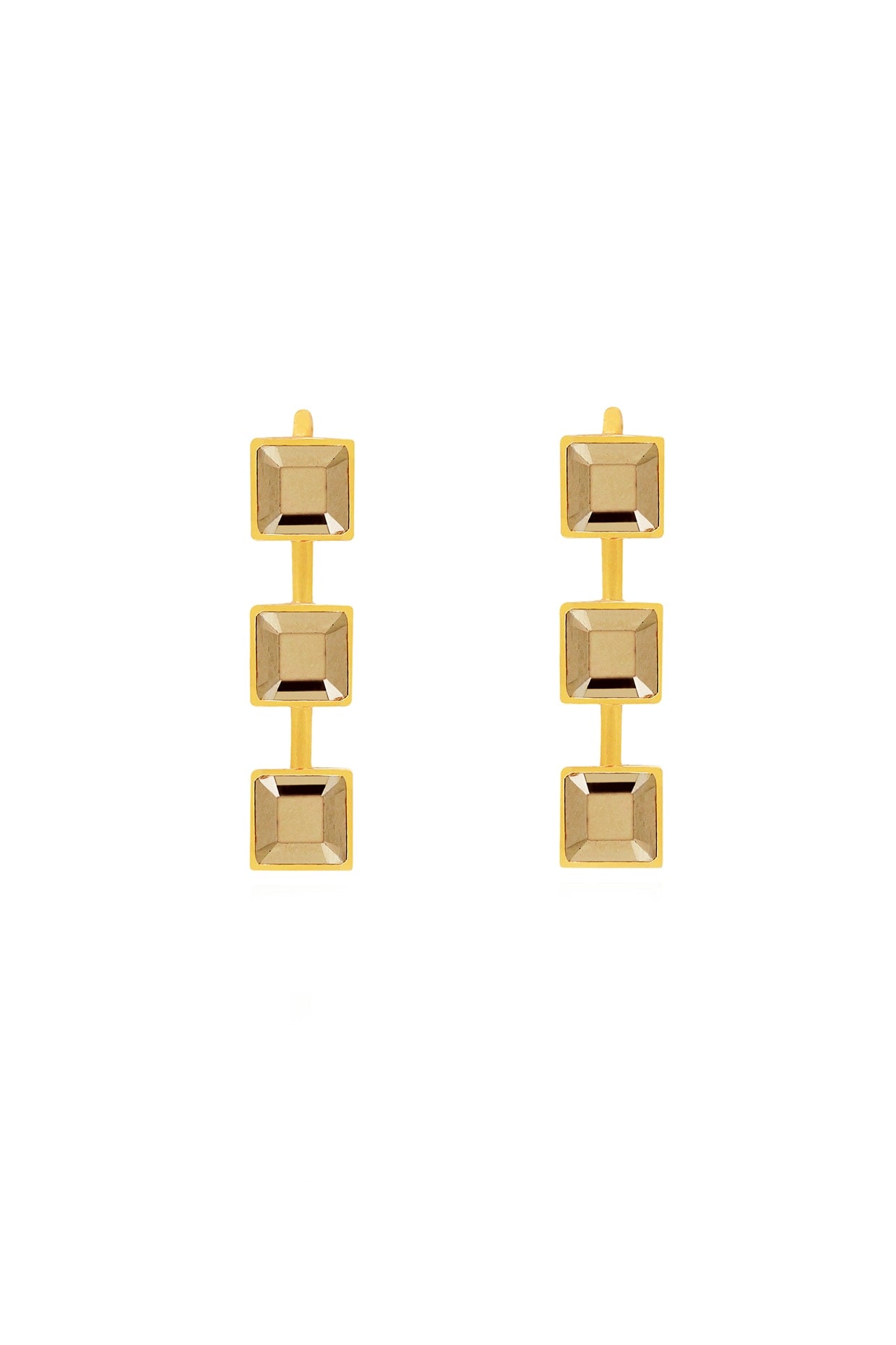 Gold Finish Swarovski Dangler Earrings