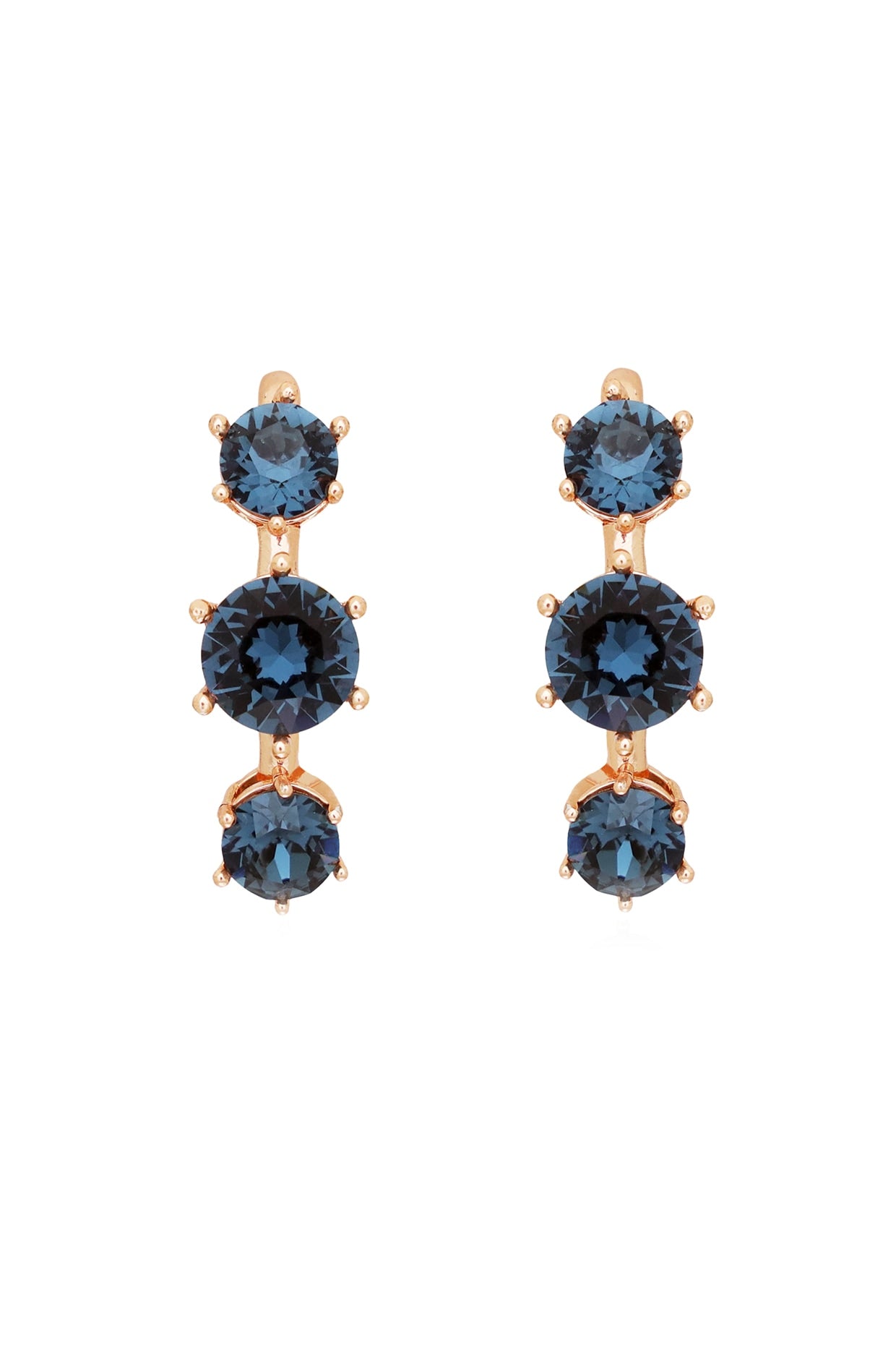 Rose Gold Finish Swarovski Dangler Earrings