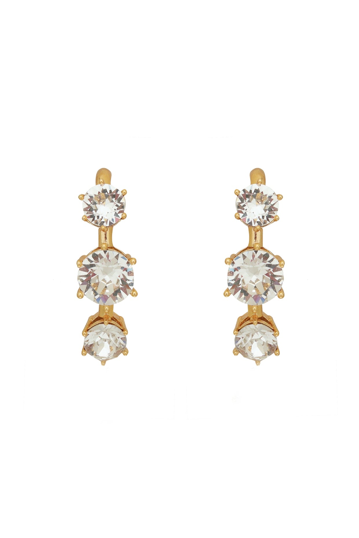 Gold Finish Swarovski Dangler Earrings