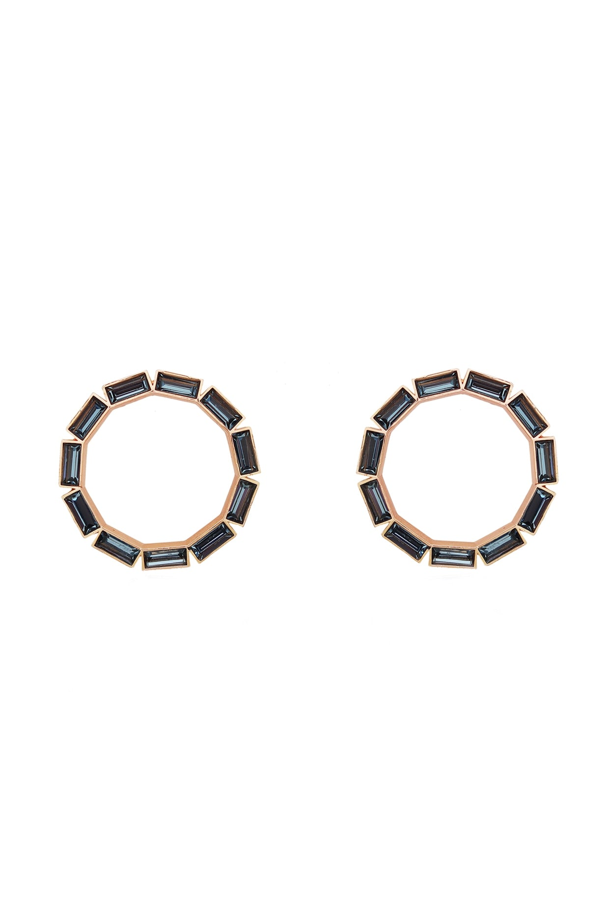 Gold Finish Swarovski Hoop Earrings