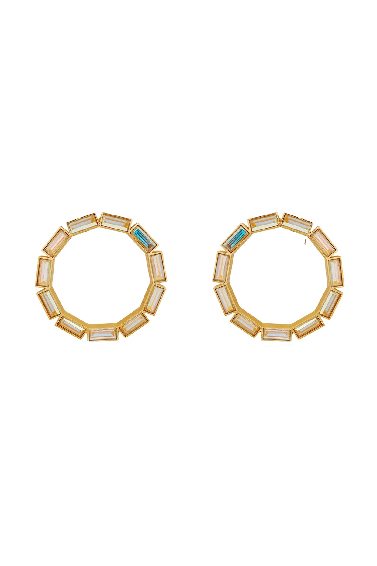 Gold Finish Swarovski Hoop Earrings