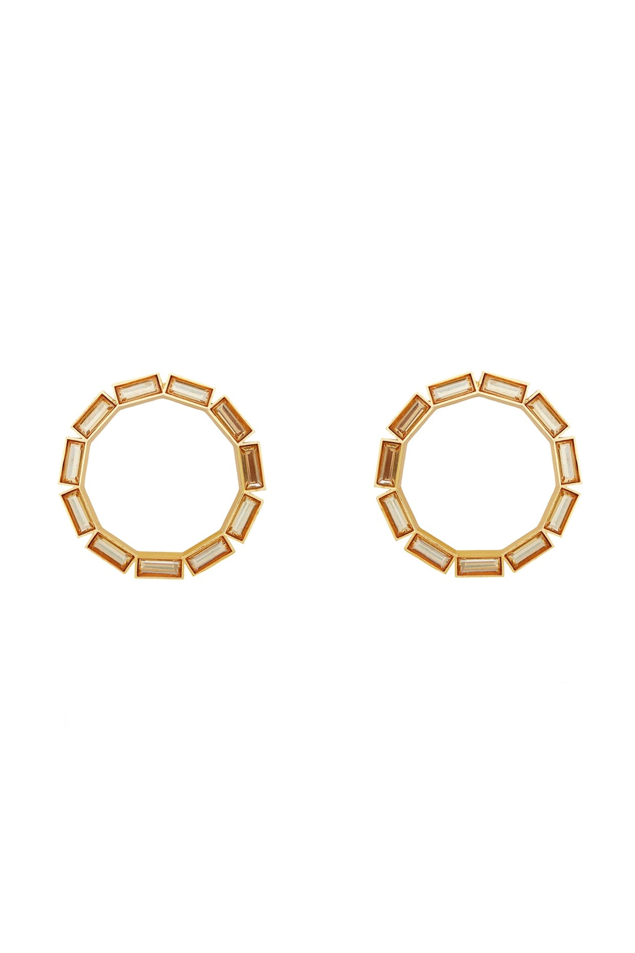 Gold Finish Swarovski Hoop Earrings