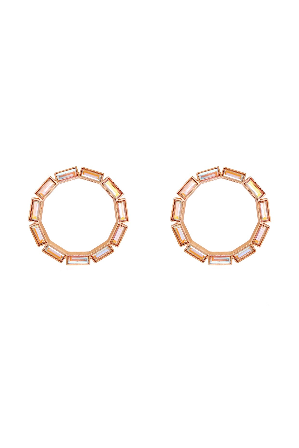 Rose Gold Finish Swarovski Hoop Earrings