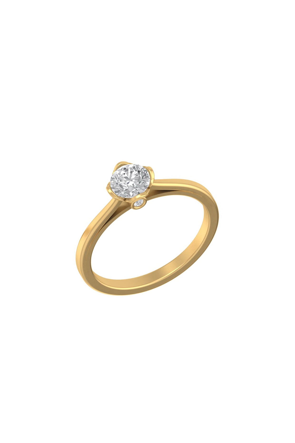 14Kt Yellow Gold Ring With Ombrazen Lab Grown Diamonds