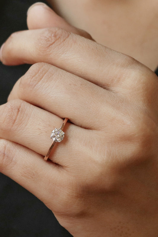 14Kt Yellow Gold Ring With Whirl Lab Grown Diamonds