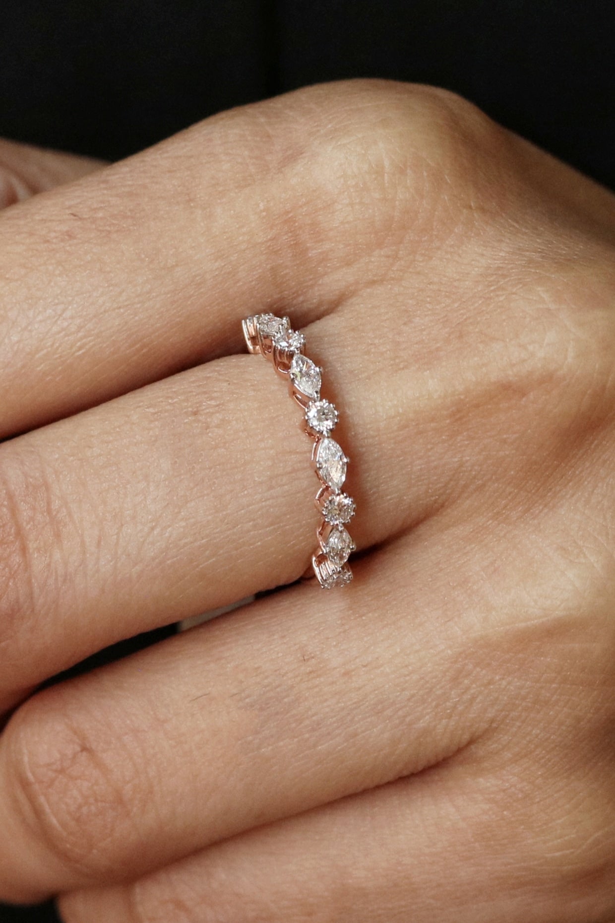 14Kt Rose Gold Ring With Vividexa Lab Grown Diamonds