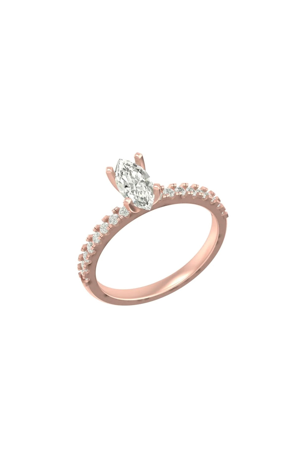 14Kt Rose Gold Ring With Splendor Lab Grown Diamonds