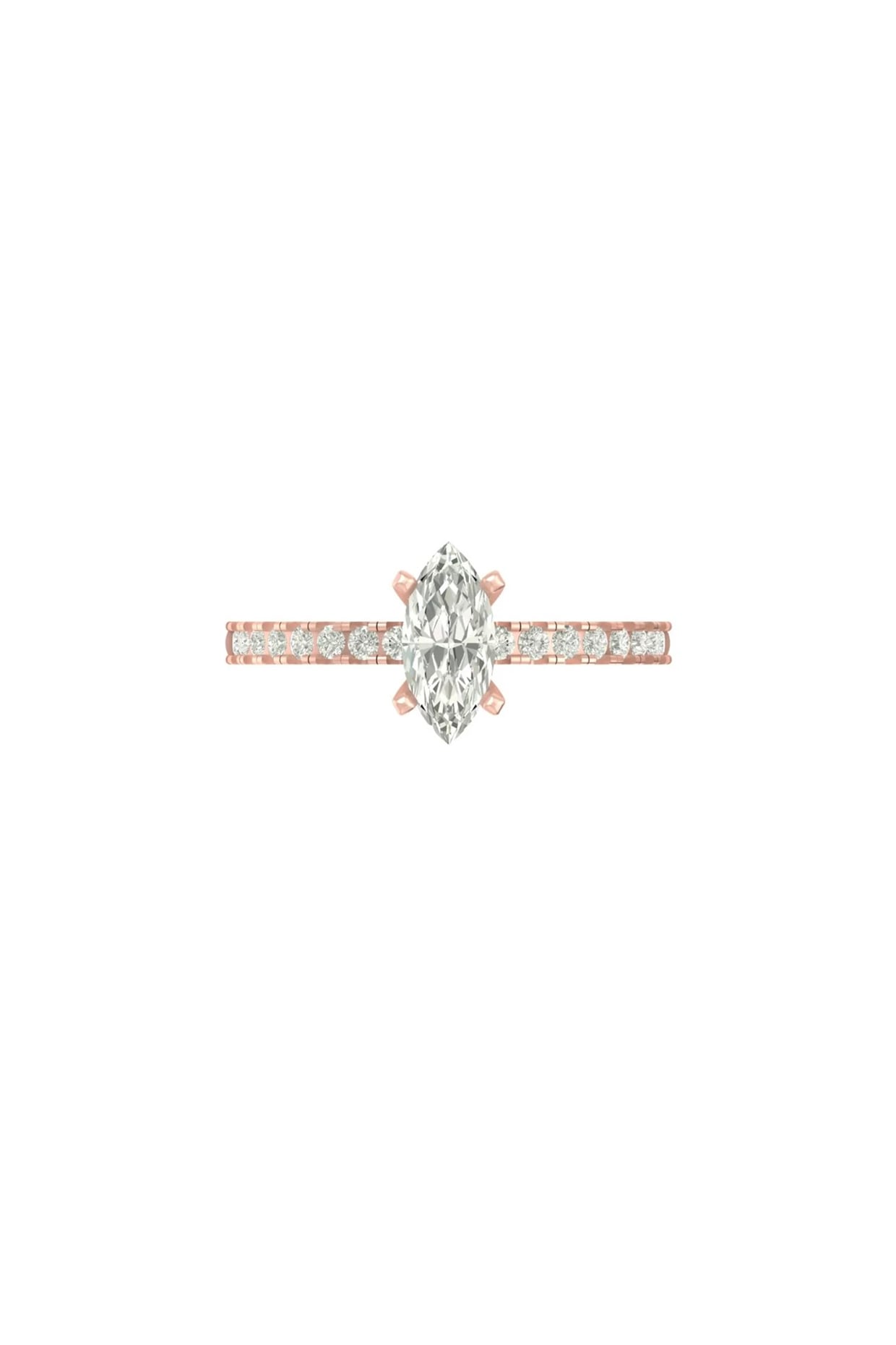 14Kt Rose Gold Ring With Splendor Lab Grown Diamonds