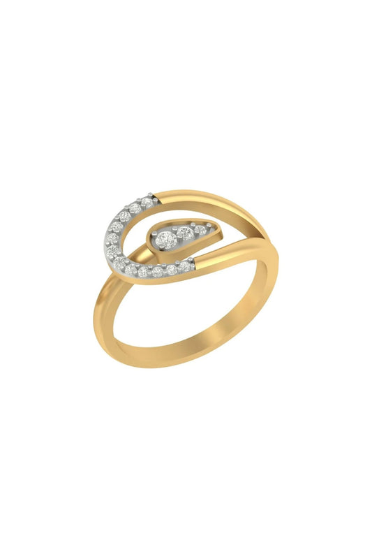 14Kt Yellow Gold Ring With Dazzle Lab Grown Diamonds