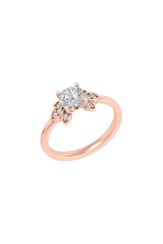 14Kt Rose Gold Ring With Loom Lab Grown Diamonds