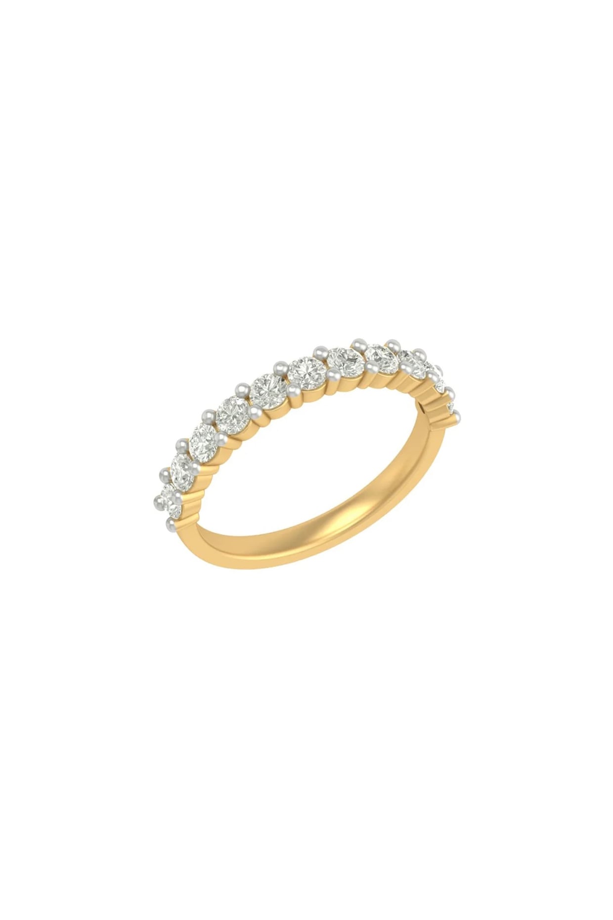 14Kt Yellow Gold Ring With Tidal Lab Grown Diamonds