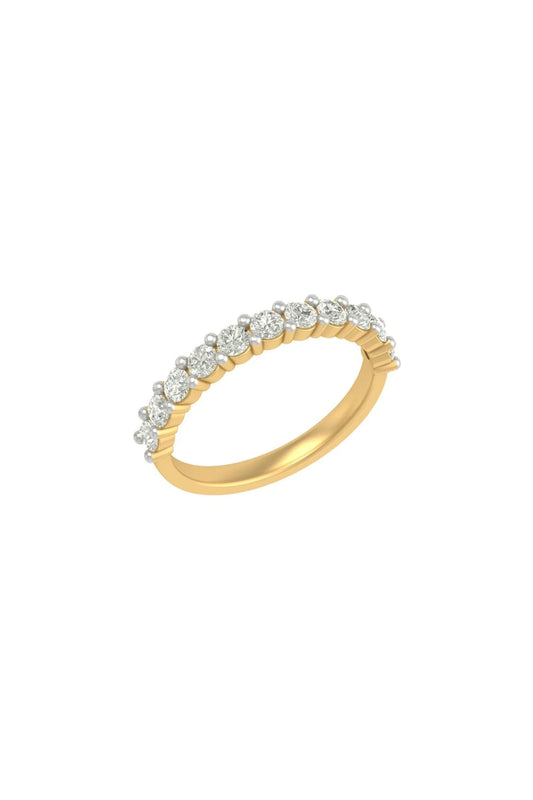 14Kt Yellow Gold Ring With Tidal Lab Grown Diamonds