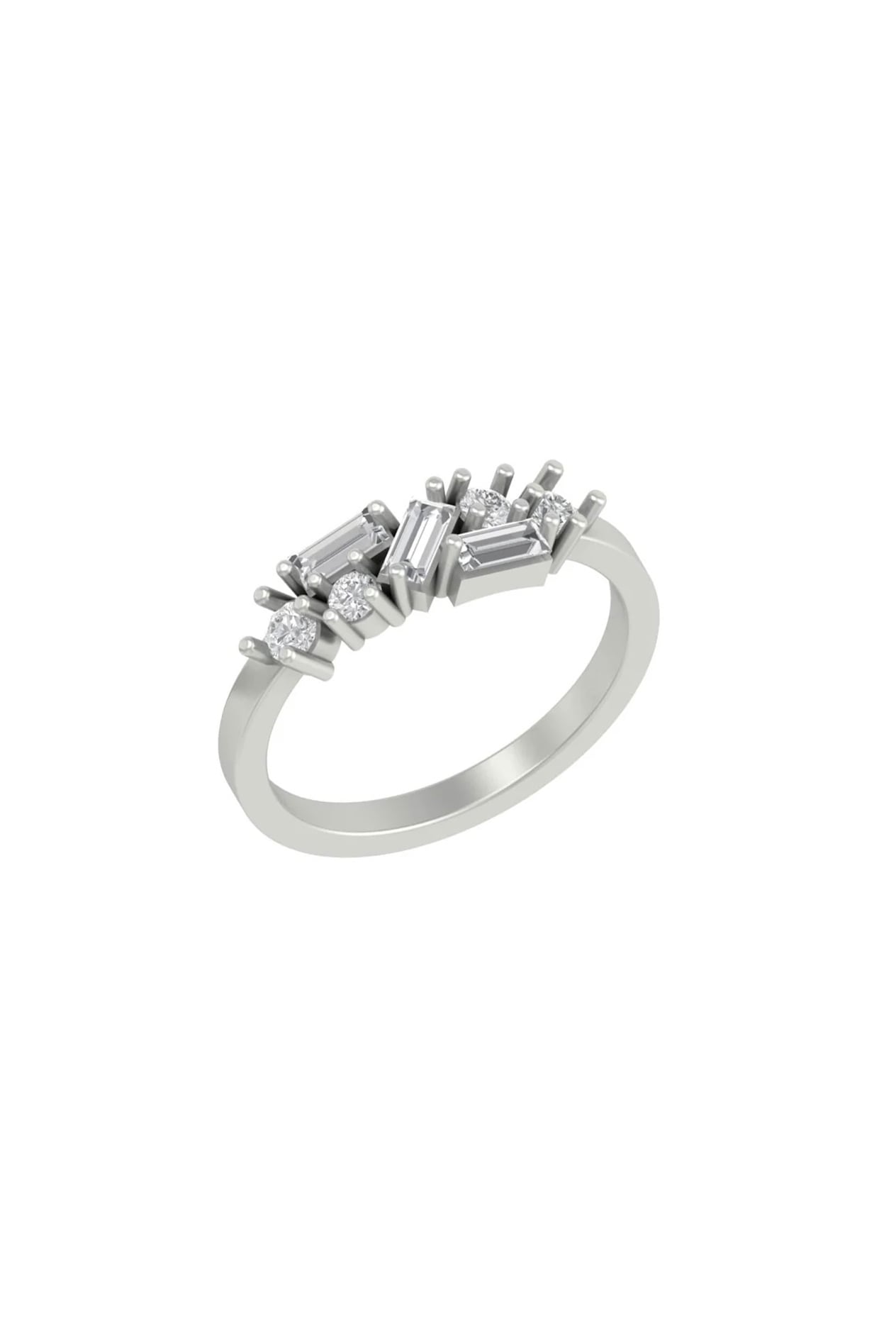 14Kt White Gold Ring With Tranq Lab Grown Diamonds