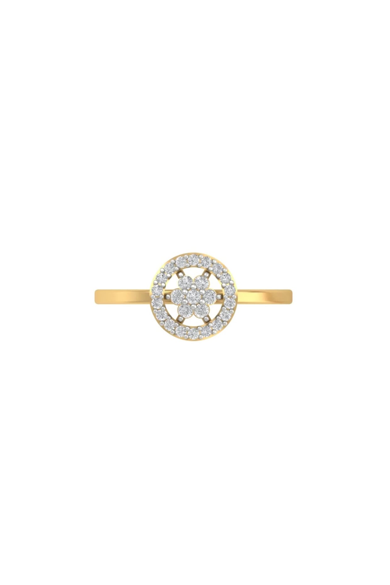 14Kt Yellow Gold Ring With Tinge Lab Grown Diamonds