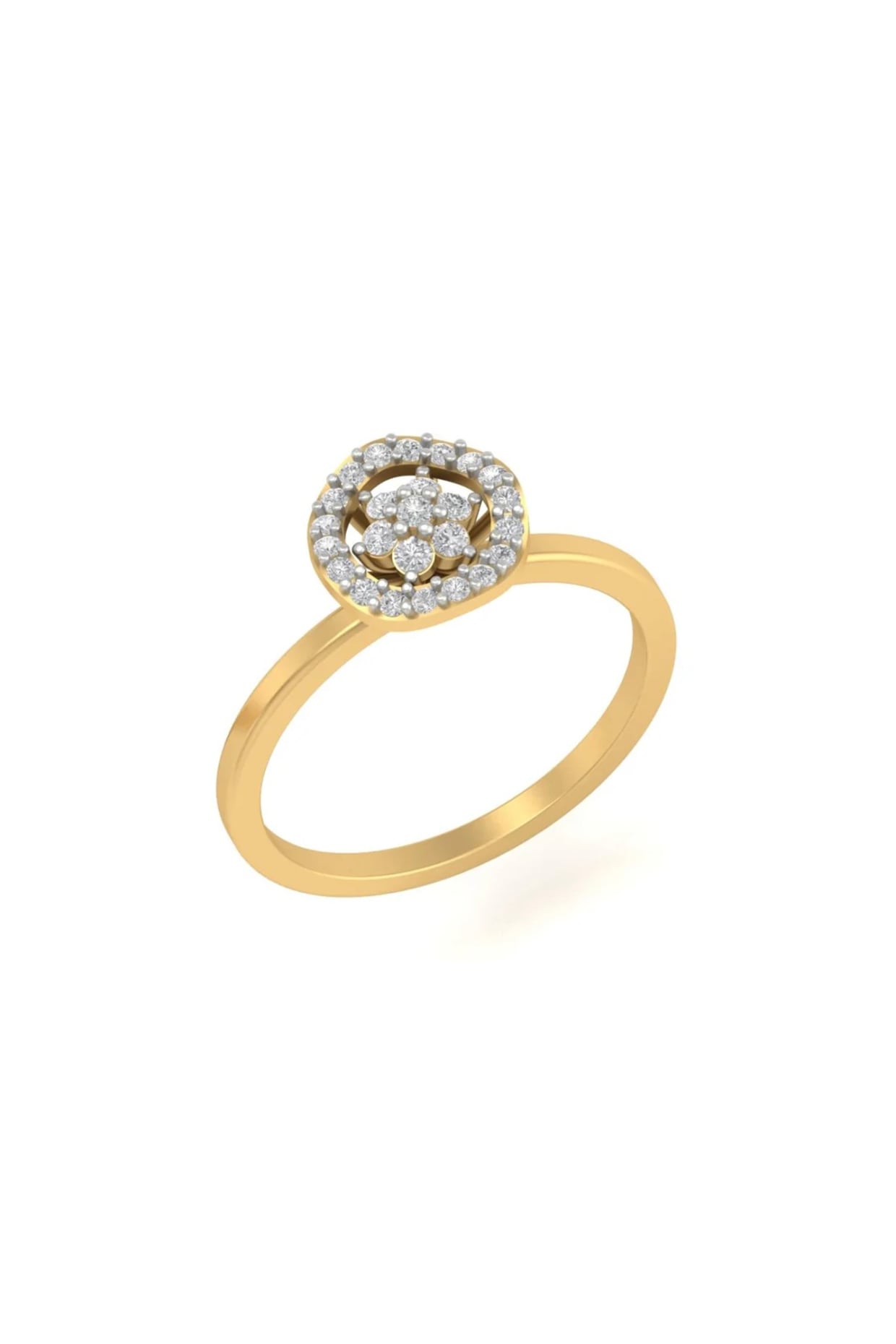 14Kt Yellow Gold Ring With Tinge Lab Grown Diamonds