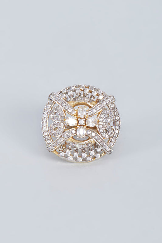 Gold Finish Zircon Ring