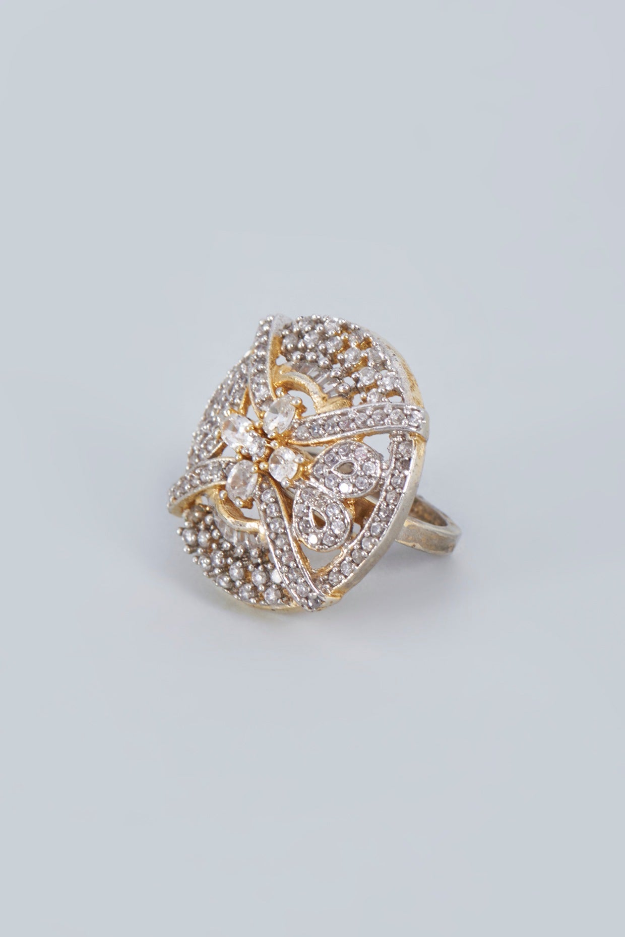 Gold Finish Zircon Ring