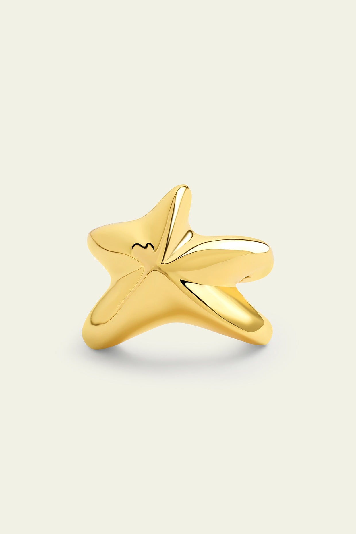 Gold Plated Synthetic Stone Star Ring