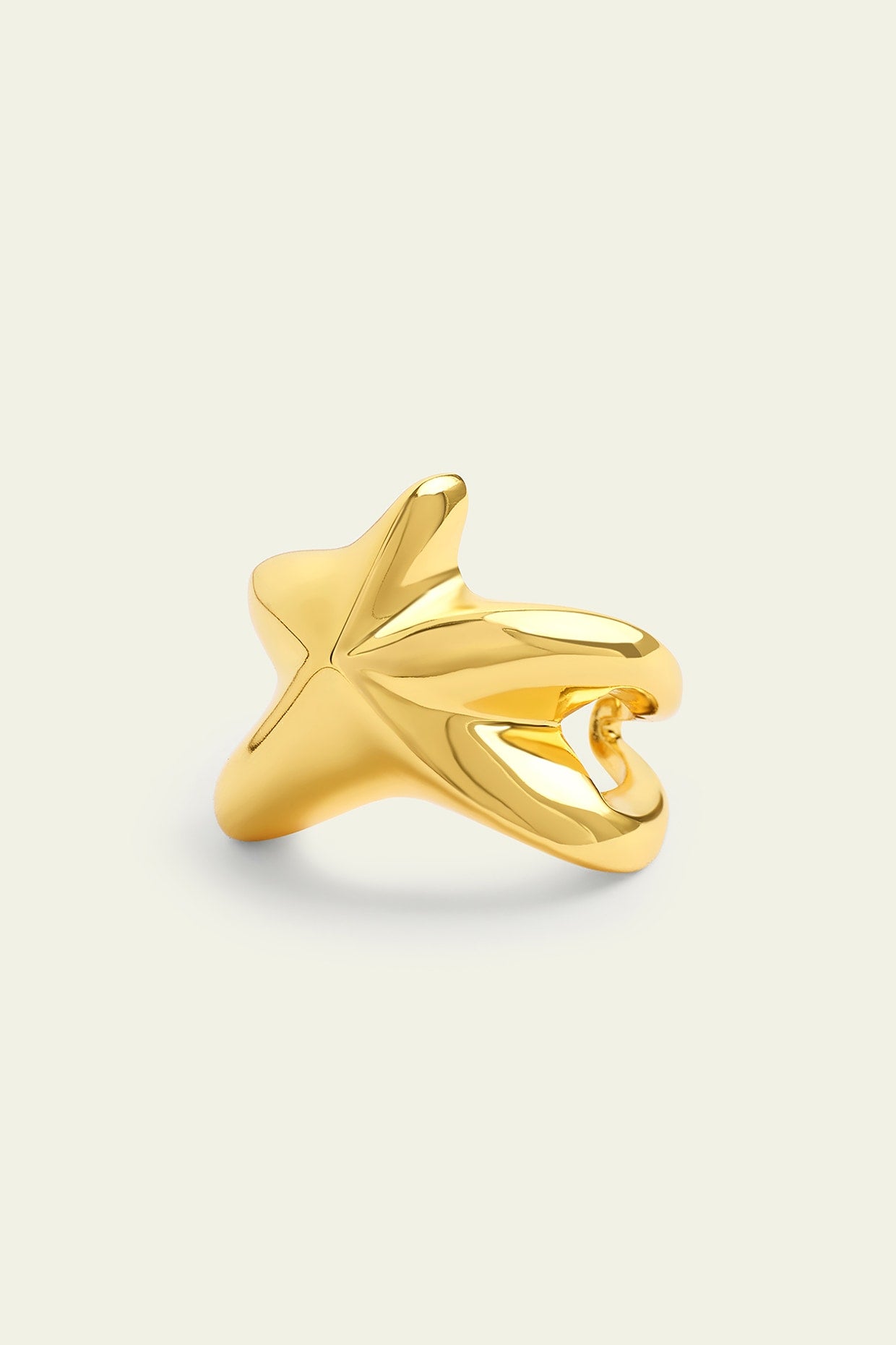 Gold Plated Synthetic Stone Star Ring