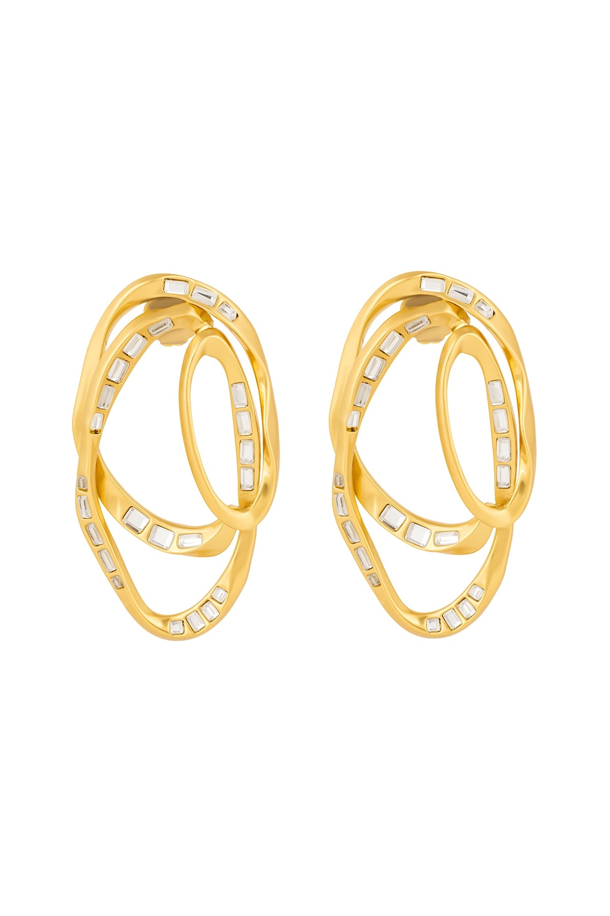 Gold Plated Mirror Stud Earrings