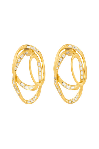 Gold Plated Mirror Stud Earrings