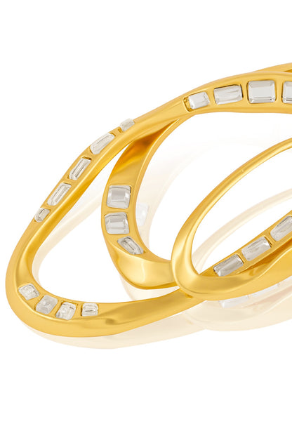 Gold Plated Mirror Stud Earrings
