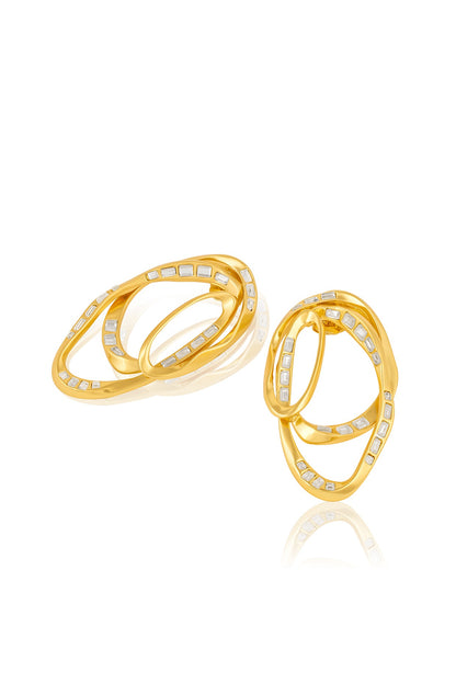 Gold Plated Mirror Stud Earrings