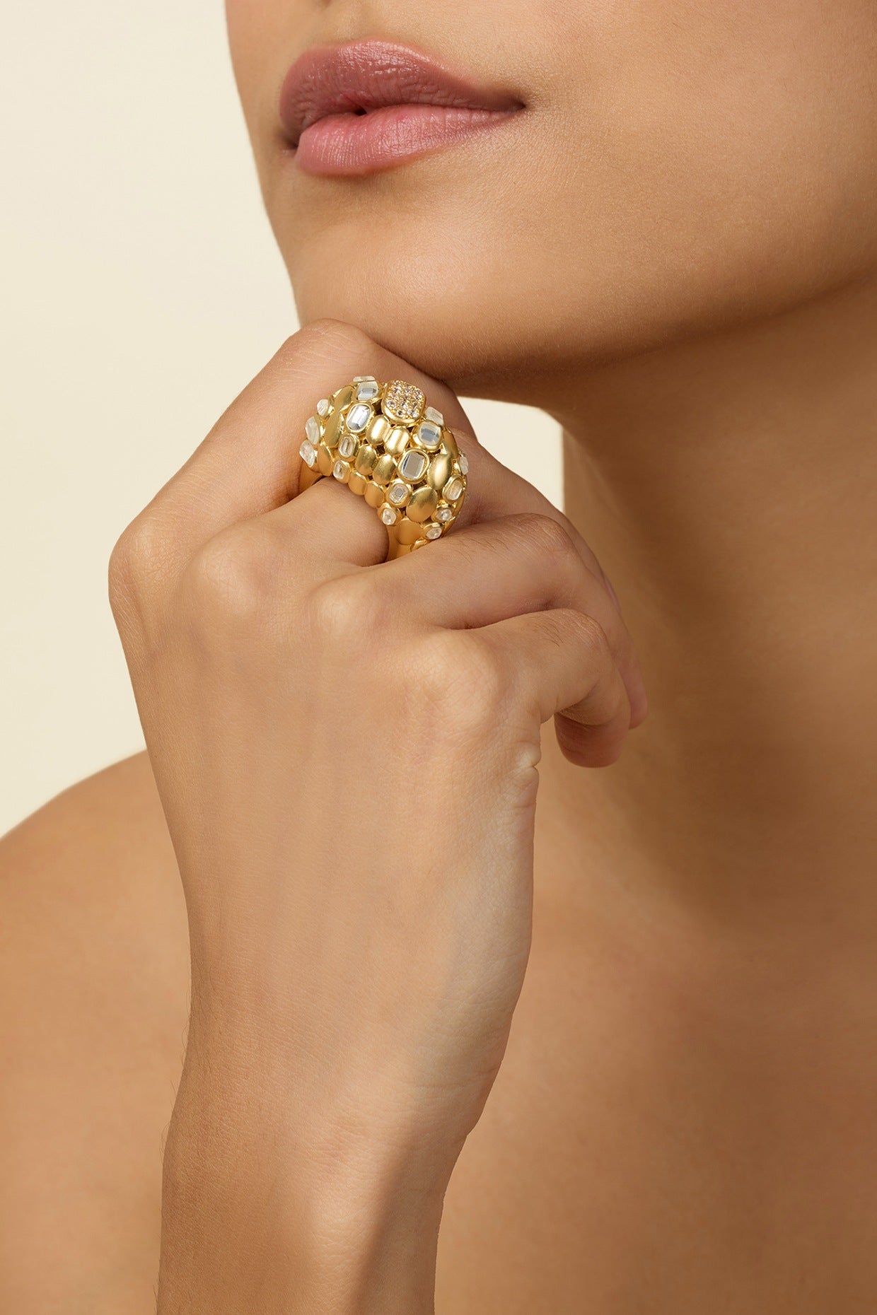 Gold Plated Mirror Ring