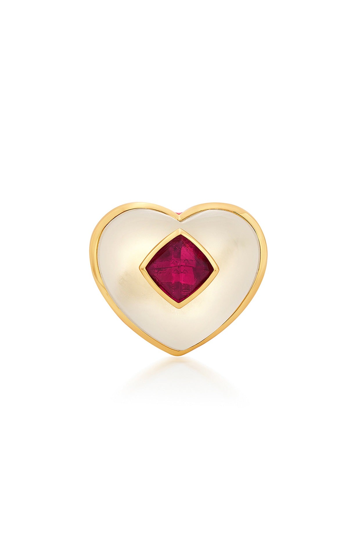 Gold Finish Pink Resin Ring