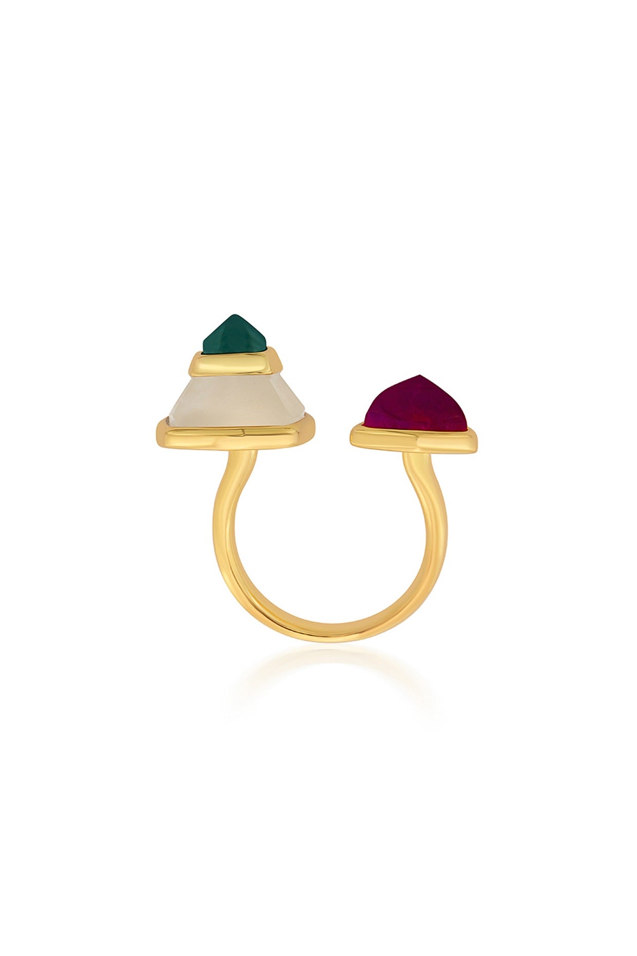 Gold Plated Emerald Doublet Stone Ring