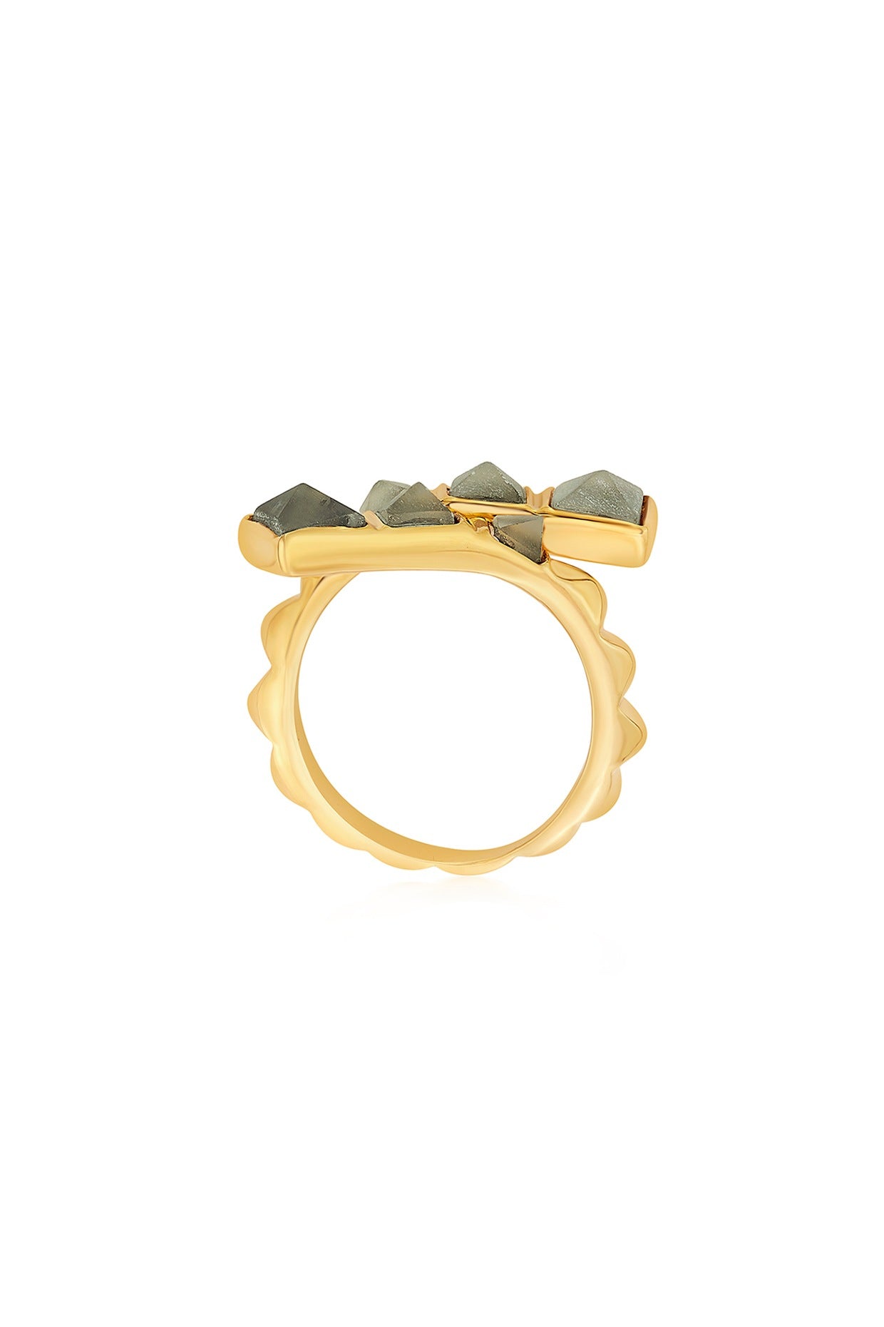 Gold Plated Rock Crystal Ring