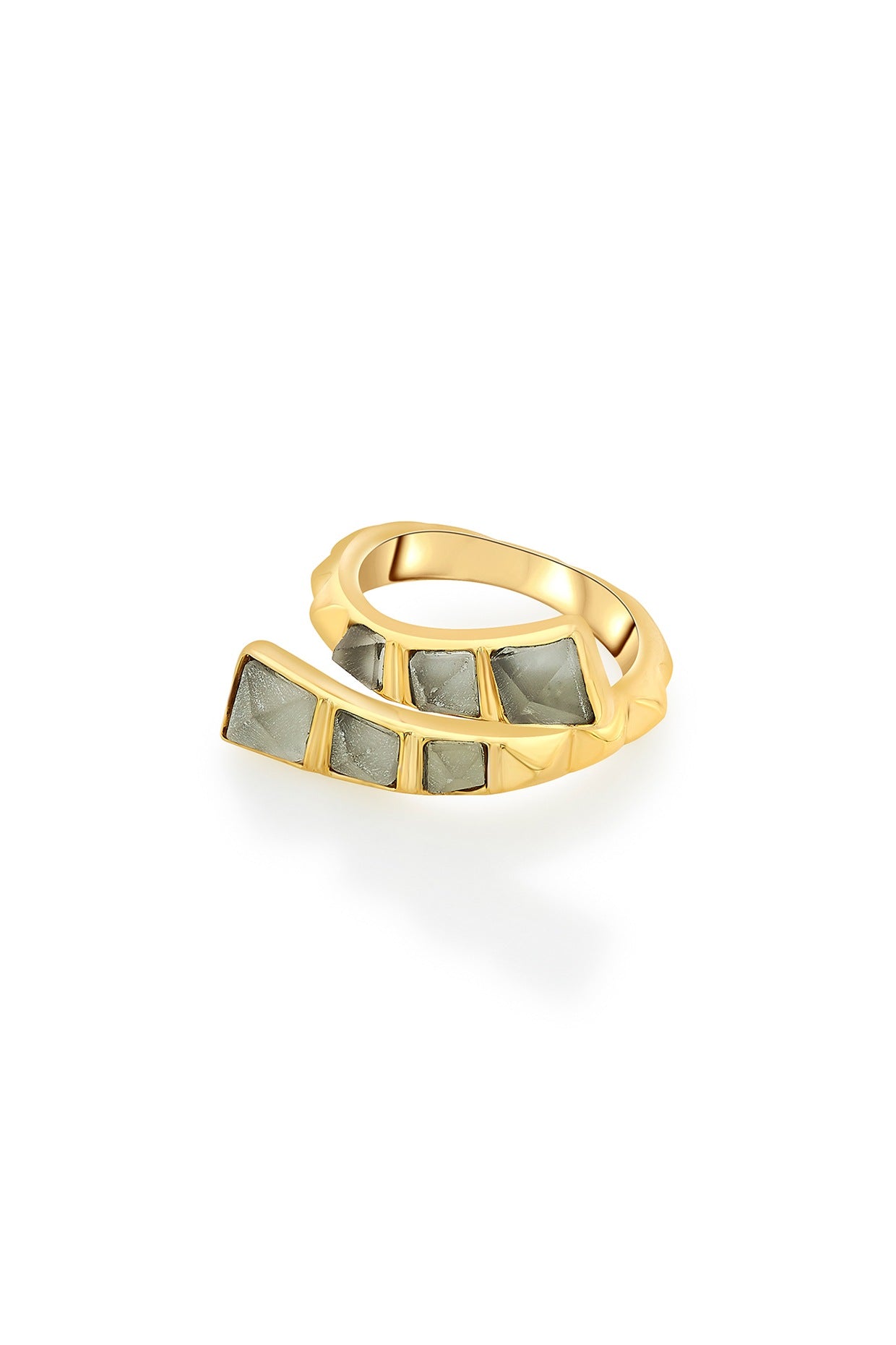 Gold Plated Rock Crystal Ring