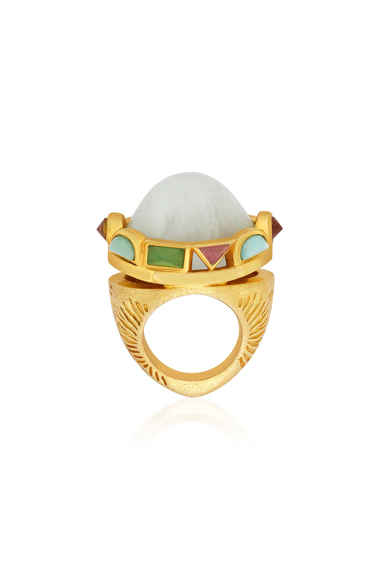 Gold Finish Statement Ring