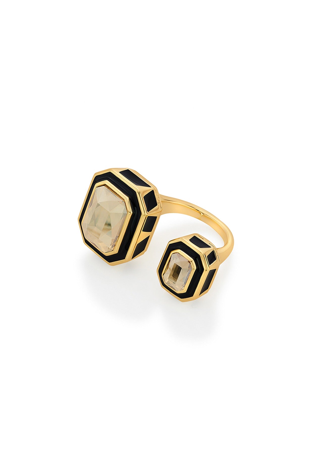 Gold Plated Two Stone Ring