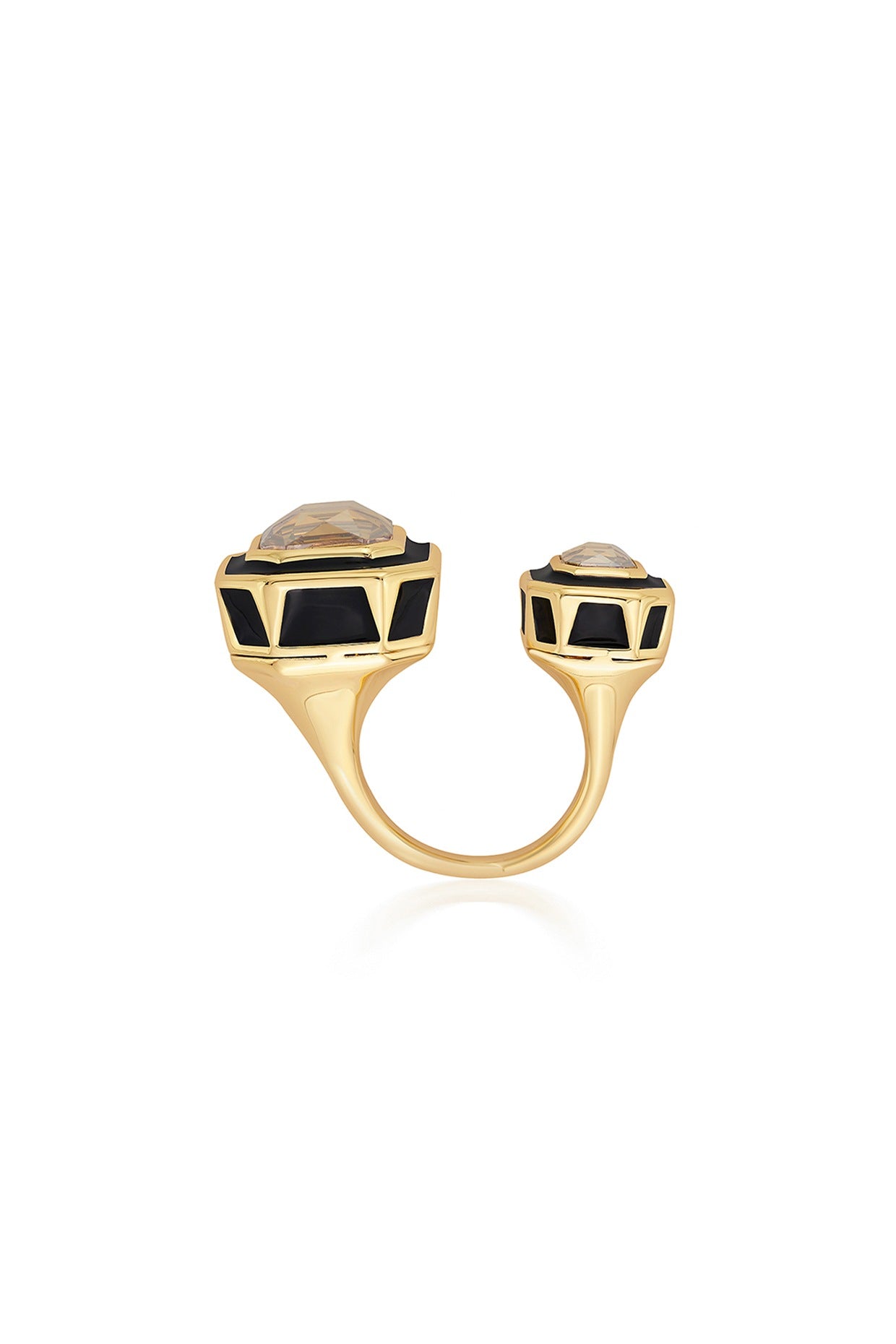 Gold Plated Two Stone Ring