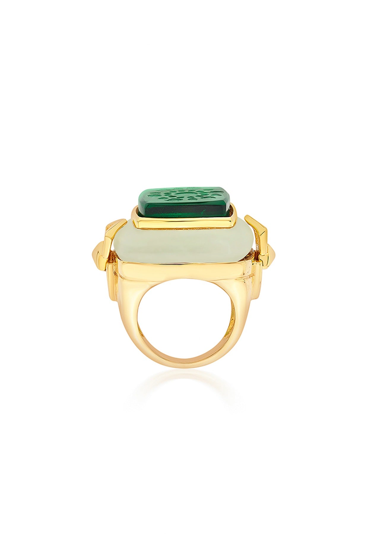 Gold Plated Green Hydro Ring