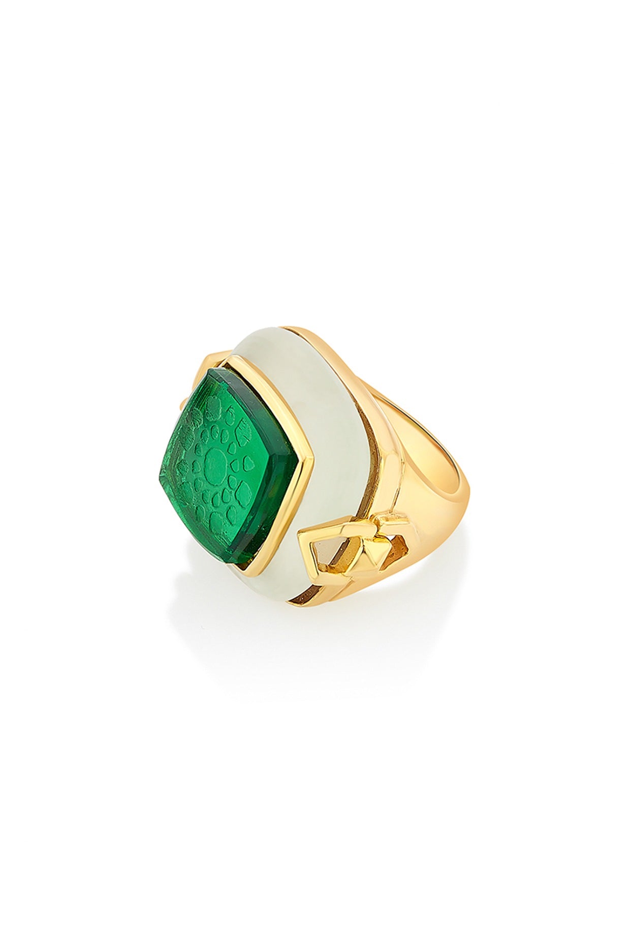 Gold Plated Green Hydro Ring