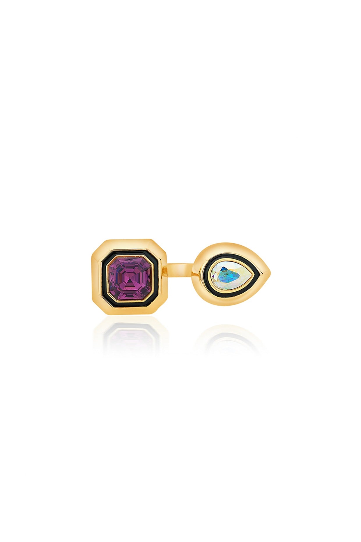 Gold Finish Amethyst Ring